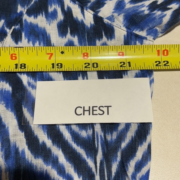 Chico's Long Sleeve Button Down Linen Tunic Shirt Sz 2 = L Breathable Coastal - Picture 5 of 7